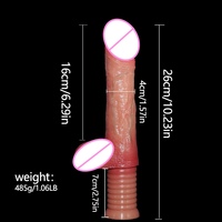 Adaptiver, realistisch vibrierender Dildo mit hin- und hergehender Bewegung, 26 cm. Biologische Thermomatrix Proportionale Figur