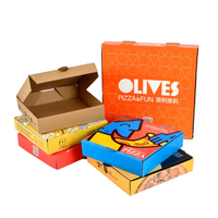 Boîte à pizza écologique et personnalisée de qualité alimentaire pliable et étanche avec logo Boîte en papier kraft pour pizza 6/8/9/12/16 pouces