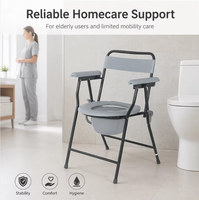 Chaise de toilette pliable pour personnes âgées à mobilité réduite, chaise de toilette de chevet avec accoudoirs rembourrés, équipement de sécurité pour la salle de bain