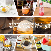 Molde de Silicona Redondo Grande para Cubos de Hielo con Diseño de 6 Cavidades, Fabricante de Hielo Esférico para Bebidas como Bourbon, Scotch y Old Fashioned
