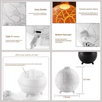 Diffuseur d'arômes électrique à flamme volcanique, humidificateur, alimentation USB/Type-C, design de feu intelligent pour bureau, LED sept couleurs, faible bruit 35 dB
