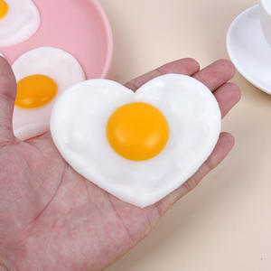 Modèle de simulation d'œuf poché et d'œuf cuit pour la décoration de cuisine, accessoires photo d'Halloween en PVC, autocollants de réfrigérateur, jouets pour la maison - Product Image 1