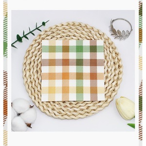 Servilletas de Papel Estampadas a Cuadros Coloridos para Hotel, Restaurante, Decoración de Fiestas, Desechables, Rectangulares, Pulpa de Madera Virgen, 20 Hojas - Product Image 4