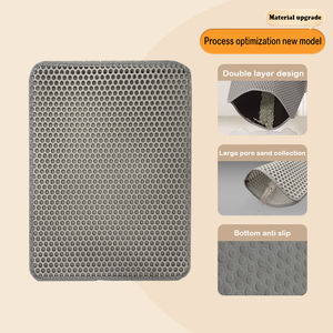 Almohadilla de arena para gatos de tejido liso de doble capa recientemente mejorada con agujeros grandes para evitar fugas en gatos domésticos - Product Image 5