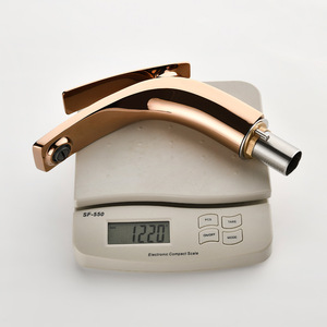 Robinet de lavabo tout en cuivre brossé doré, mitigeur pressurisé pour salle de bain/lavabo, noyau en céramique refroidi par eau, chaud et froid - Product Image 5