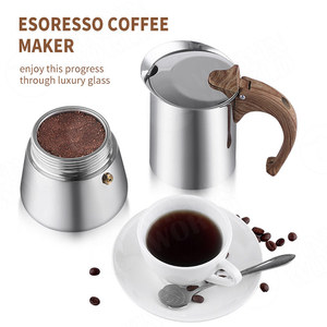 Cafetière Moka en acier inoxydable classique, nouvelle conception OEM, personnalisable, 2 à 6 tasses, économique, <span class=keywords><strong>pour</strong></span> usage domestique - Product Image 5