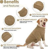 Gilet en laine sans manches pour petits chiens, veste confortable en polyester avec passants pour la ceinture, design facile à porter pour un usage quotidien