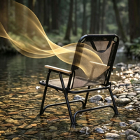 Chaise pliante légère en maille Sterling pour la pêche, la plage, les loisirs, le camping et les pique-niques - Chaise Kermit avec dossier en acier carbone renforcé