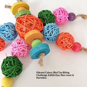 Fujiqiu Ahşap Boncuklar İlgi Çekebilen Oyuncaklar Şakayık Derisi Sıkıntıyı Giderici Kendini Eğlendiren Renkli Asma Balı Papağanlar Kuş Oyuncakları Malzemeleri - Product Image 6