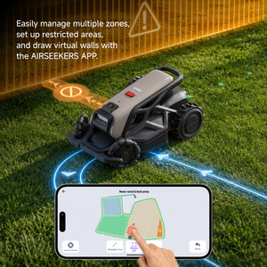 Cortacésped Robótico AIRSEEKERS SE, Sin Cables, Visión IA NRTK, Control por Aplicación Inteligente, Cortacésped Robótico con Tracción en las 4 Ruedas para Pendientes del 65%, Resistente al Agua IPX6 - Product Image 6