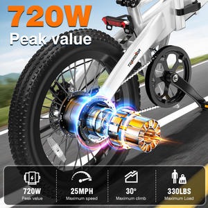 Bicicleta Eléctrica Plegable con Marco de Aluminio, Motor sin Escobillas de 350W, Ruedas de 20'', Batería de 7.8Ah, Velocidad Máxima de 32km/h, Transporte que Ahorra Espacio - Product Image 4