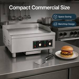 Commercial Electric <b>Flat</b> <b>Top</b> <b>Griddle</b> 5.4kW 220V Countertop <b>Griddle</b> for Burger Steak Bacon Breakfast Restaurant Kitchen - Product Image 3