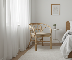 Dolvio Skin <b>Armchair</b> Handcrafted Rattan Wicker Modern Leisure <b>Dining</b> Chair for Bedroom Villa Apartment and Hotel Use - Product Image 1