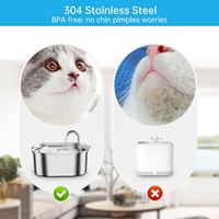 Fontaines à boire automatiques en acier inoxydable pour chat 3.2L grande capacité chat chien fontaine à eau électrique intelligente pour animaux de compagnie
