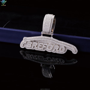 Personnalisez votre pendentif lettre exclusif plaqué or argent sterling 925, testé au diamant, pendentif serti de diamants, certificat GRA. - Product Image 5