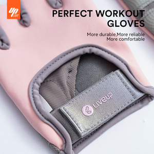 Gants de fitness <span class=keywords><strong>LIVEUP</strong></span> pour femmes, personnalisables avec logo, en polyester, demi-doigts, fermeture élastique, pour la gym, le sport et l'haltérophilie - Product Image 5