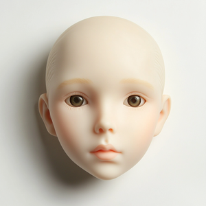 Teste di bambole personalizzabili fai da te per giocattoli da bambina, in vinile PVC, altezza 48 cm, testa di bambola con pelle liscia e trucco occhi blu - Product Image 4