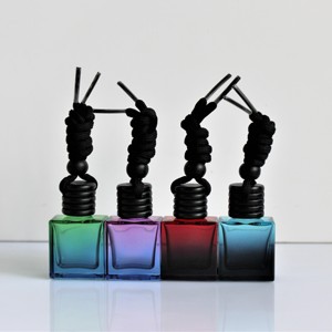 10ML Mini Both Colors Gradient Square Empty Wooden Cap <strong>Bottle</strong> for Hanging String Air Freshener Perfume Glass <strong>Car</strong> <strong>Diffuser</strong> <strong>Bottle</strong> - Product Image 3