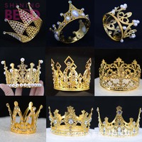 2025 vente chaude anniversaire gâteau Topper décoration alliage couronne gâteau décoration bébé fête d'anniversaire fleur diadème or/argent