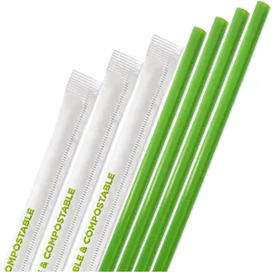 Environmentally individual paper wrap straws wrapped straw with printing paper individual wrap straws