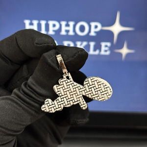 Pendentif personnalisé Adri de 1,70 pouce, plaqué or 14 carats, serti de moissanite, style hip-hop, bijou de luxe, collier avec breloque - Product Image 3