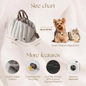Sac de transport pour animaux de compagnie, écologique, chaud, classique, élégant, pliable, portable, à porter en bandoulière ou à la main, pour chats, chiens et petits animaux - Product Image 4