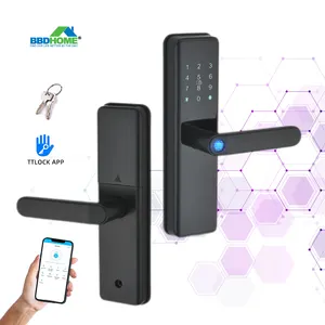 Cerradura de huella dactilar con pantalla táctil para puerta de casa, cerradura electrónica inteligente TTlock para apartamento y oficina