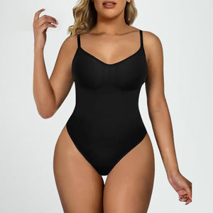 Combinaisons d'entraînement de la taille pour femmes une pièce grande taille Slip amincissant complet Shapewear Tummy Control Tops Seamless Thong Bodysuit - Product Image 1