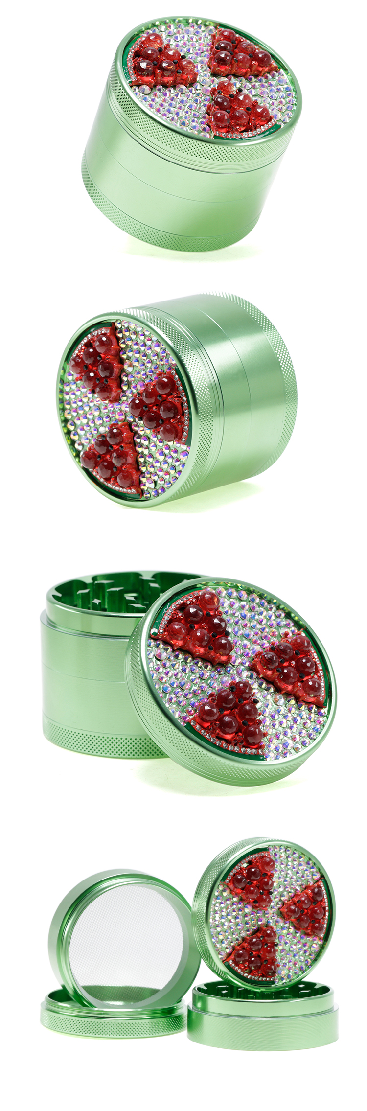 4 part 63mm aluminum alloy cactus diamond cute grinder for lady 6161