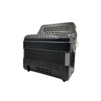 SEASOUND Accordéon professionnel 34 boutons 12 basses 5 registres Noir mat Grille noire Boutons noirs JB3412D Acordeon Musical OEM