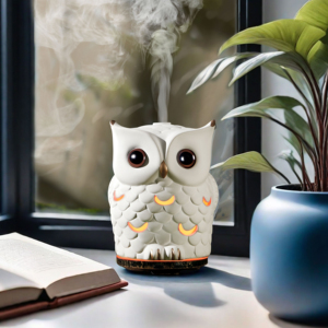 Humidificateur ultrasonique en céramique écologique en forme de hibou mignon, diffuseur <span class=keywords><strong>d</strong></span>'<span class=keywords><strong>air</strong></span> purificateur <span class=keywords><strong>d</strong></span>'<span class=keywords><strong>air</strong></span> avec éclairage LED, capacité 200 ml, faible <span class=keywords><strong>bruit</strong></span> 35 dB - Product Image 3