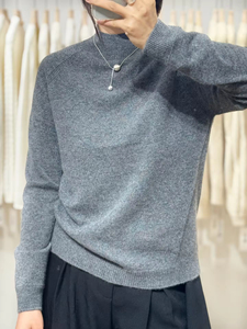 Suéter de Invierno Vintage 100% Cachemira para Mujer, Personalizable, Tejido Holgado, Cuello Redondo, Grueso, Sin Costuras y Cálido - Product Image 2