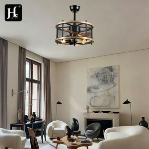 Simple-design <b>ceiling</b> fan with concealed MDF blades: 42-inch cage-style <b>ceiling</b> fan with <b>light</b> - Product Image 6