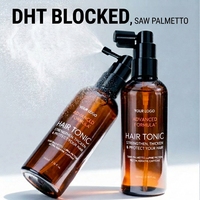 Spray tonique capillaire DHT Blocker pour la croissance des cheveux, soin naturel du cuir chevelu, biotine, palmier nain, traitement anti-chute et volumisant pour hommes et femmes