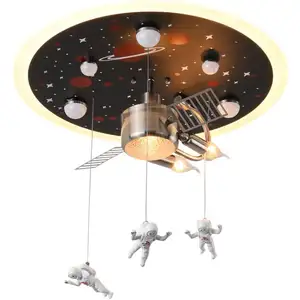 Daire tavan ışıkları kişilik bilim ve teknoloji dolu astronot uydu çocuk odası karikatür çocuk aydınlatma tavan