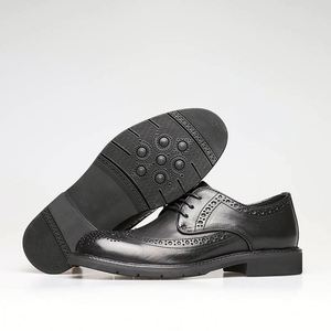 New Men's Genuine Leather Closed <b>Toe</b> Oxford Shoes Business Formal Wear No <b>Heel</b> Breathable Denim Color Autumn Season - Product Image 4