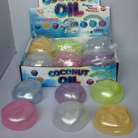 NOUVEAUTÉ USA : Lot de 72 balles anti-stress rondes en huile de coco, scintillantes, irisées et perlées, douces, sensorielles, à presser, jouets de décompression promotionnels