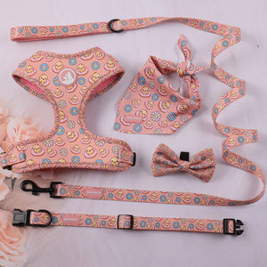 OEM/ODM personalizzato tessuto in Neoprene cane imbracatura guinzaglio regolabile colore rosa canotta personalizzata imbracatura con anello D in metallo - Product Image 3