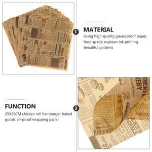 Feuilles de papier ciré anti-graisse pour emballage alimentaire, papier d'emballage alimentaire personnalisé imprimé pour l'emballage de pain de charcuterie - Product Image 4