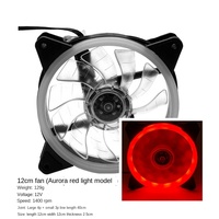Kipas Pendingin Air Casing Komputer Aurora 120mm Plastik Teknik Merah Hijau Biru Putih Multi-Opsi Senyap Stok 4-Pin