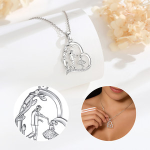 Regalo per la Festa del Papà Merryshine, Collana in Rame con Ciondolo a Cuore per Padre <span class=keywords><strong>e</strong></span> Figlia, Gioiello con Zirconia Cubica - Product Image 2