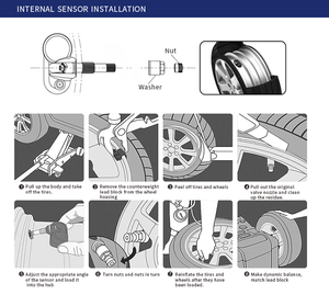 Có thể điều chỉnh màn hình Thuốc lá nhẹ hơn Xe <span class=keywords><strong>TPMS</strong></span> mini cảm biến giám sát áp suất lốp hệ thống - Product Image 5