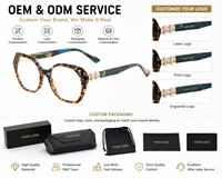 Vente en gros de montures optiques en acétate de qualité supérieure, colorées, durables, de style œil de chat, avec logo personnalisé, lunettes pour femmes