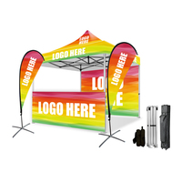 Tente pliante portable de 10x10 pieds avec logo personnalisé, installation facile, imperméable, pour événements en plein air, salons professionnels, tente pop-up