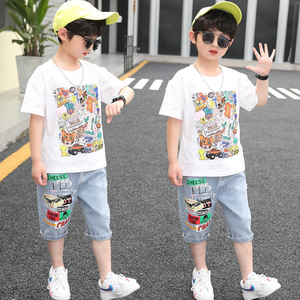 Vestiti Casual estivi per bambini Patchwork Color Boy Clothes 7 anni Cotton <span class=keywords><strong>Boys</strong></span> <span class=keywords><strong>Clothing</strong></span> Sets Fashion 2023 - Product Image 2