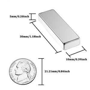 30x10x3 30x10x5 40x20x10 직사각형 블록 희토류 자석 강력한 헤비 듀티 바 자석 - Product Image 2