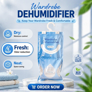 Sachets absorbants <span class=keywords><strong>d</strong></span>'<span class=keywords><strong>humidité</strong></span> jetables à suspendre avec granulés de chlorure de calcium, taux <span class=keywords><strong>d</strong></span>'absorption élevé de 200 % pour placard et salle de bain - Product Image 3