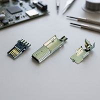 Connecteur Mini USB 2.0 mâle à souder de haute qualité, contact en laiton étamé, boîtier LCP+30%GF, ignifugation 94 V-0, durable, Ariba