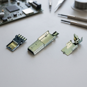 ขั้วต่อ USB 2.0 แบบตัวผู้คุณภาพสูง ชุบดีบุก ทองเหลืองเคลือบดีบุก  วัสดุ LCP+30%GF  ทนไฟ 94 V-0  แข็งแรงทนทาน ยี่ห้อ Ariba - Product Image 2