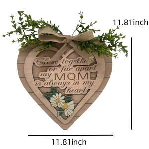 Décoration murale moderne « Nature morte » pour <span class=keywords><strong>la</strong></span> Fête des Mères, motif cœur et marguerite, avec inscription « Maman est toujours dans mon cœur » - Product Image 6